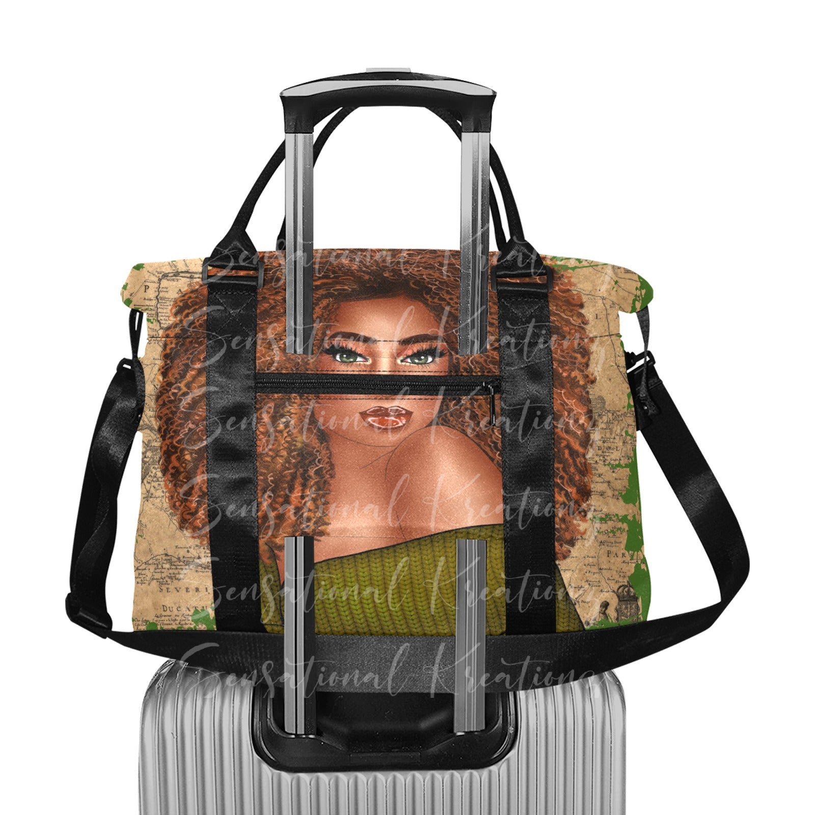 Travel the Map Large Duffle Bag