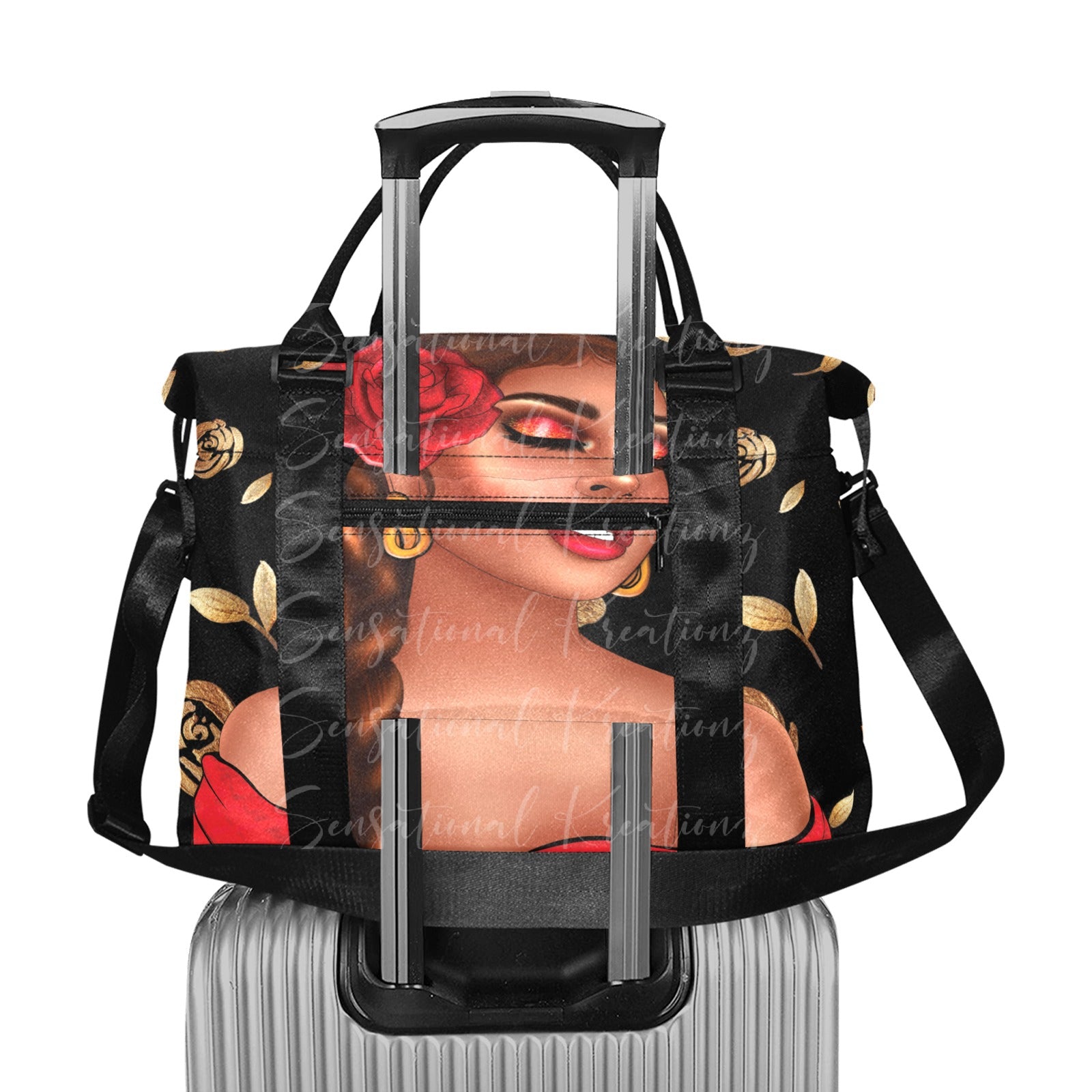Gold Rose Large Duffle Bag