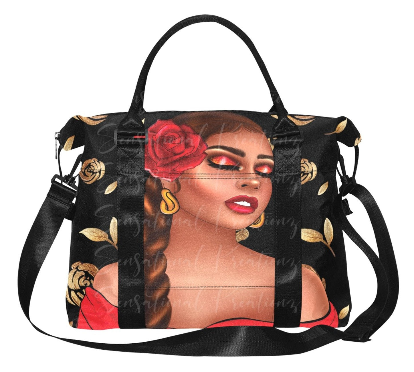 Gold Rose Large Duffle Bag