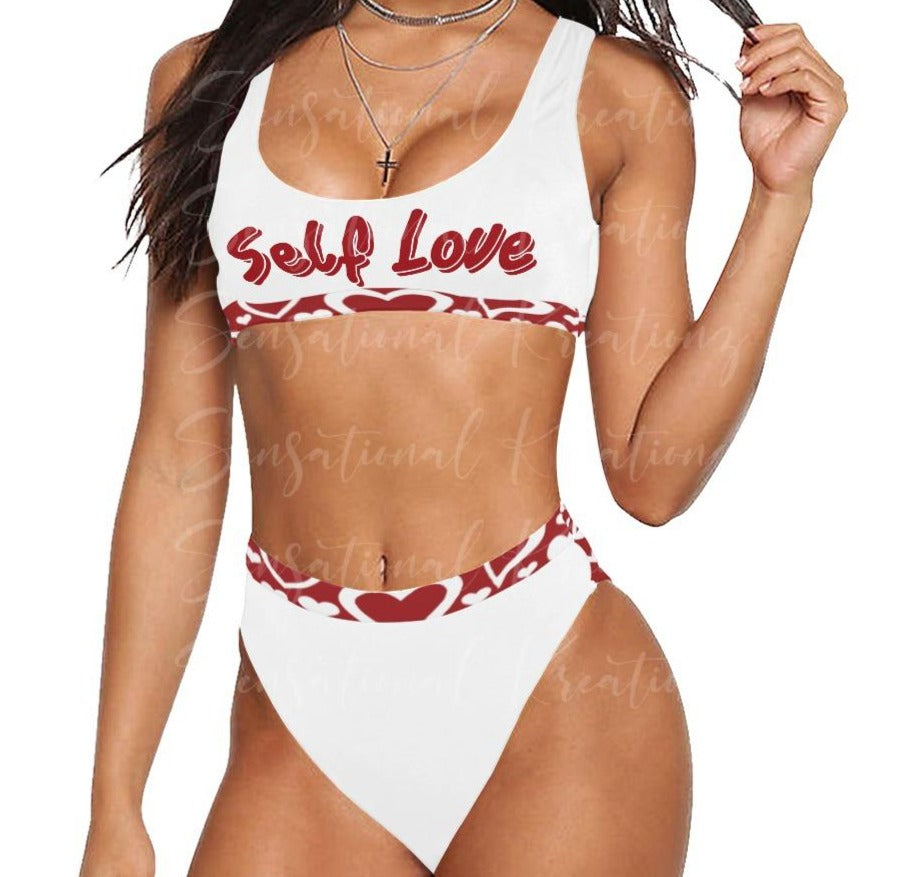 Two Piece Self Love  Swimsuit Set