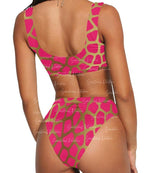 Load image into Gallery viewer, Two Piece Pink/Gold Swimsuit Set
